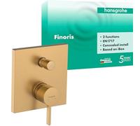 hansgrohe Finoris - grifo bañera empotrado para 2 funciones con combinación de seguridad, mezlador monomando bañera para iBox universal, grifo monomando de bañera, bronce cepillado, 76416140