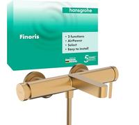 hansgrohe Finoris - grifo bañera visto para 2 funciones, mezlador monomando bañera 19,4 cm, grifo monomando de bañera, bronce cepillado, 76420140