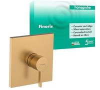 hansgrohe Finoris - grifo de ducha empotrado para 1 función, grifo monomando ducha rectangular, mezclador monomando de ducha para iBox universal, bronce cepillado, 76615140