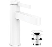 hansgrohe Finoris Grifo monomando de lavabo 110 CoolStart con vaciador Push-Open, blanco mate, 76024700