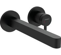hansgrohe Finoris mezclador monomando de lavabo empotrado para montaje en pared con caÃ±o de 22,5 cm, proyecciÃ³n de 228 mm, 76050, Color: Negro Mate - 76050670