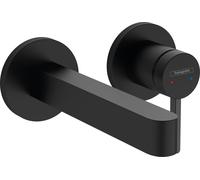 hansgrohe Finoris mezclador monomando de lavabo empotrado para montaje en pared con caÃ±o de 16,5 cm, proyecciÃ³n de 168 mm, 76051, Color: Negro Mate - 76051670