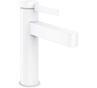 hansgrohe Finoris mezclador monomando de lavabo 110 con desagüe de apertura a presión, proyección de 139 mm, 76023, Color: blanco mate - 76023700