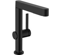 hansgrohe Finoris mezclador monomando de lavabo 230 con ducha extraÃble, 2 tipos de chorro y desagÃŒe con apertura a presión, 178 mm de proyección, 76063, Color: Negro Mate - 76063670