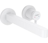 hansgrohe Finoris mezclador monomando de lavabo empotrado para montaje en pared con caño de 22,5 cm, proyección de 228 mm, 76050, Color: blanco mate - 76050700