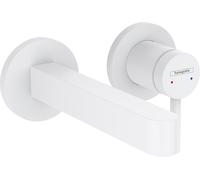 hansgrohe Finoris mezclador monomando de lavabo empotrado para montaje en pared con caño de 16,5 cm, proyección de 168 mm, 76051700, Color: blanco mate