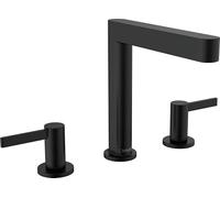 hansgrohe Finoris Mezclador de lavabo de 3 agujeros 160 con desagüe, proyección de 169 mm, 76034670, Color: Negro Mate