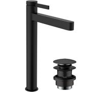 hansgrohe Finoris mezclador monomando de lavabo 260 para lavabos con desagÃŒe de apertura a presiÃ³n, proyecciÃ³n de 208 mm, 76070, Color: Negro Mate - 76070670
