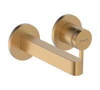 hansgrohe Finoris mezclador monomando de lavabo empotrado para montaje en pared con caño de 16,5 cm, proyección de 168 mm, 76051140, Color: Bronce cepillado