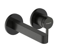 hansgrohe Finoris mezclador monomando de lavabo empotrado para montaje en pared con caño de 16,5 cm, proyección de 168 mm, 76051340, Color: Cromo negro cepillado