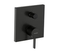 hansgrohe Finoris mezclador monomando para bañera modelo empotrado con combinación de seguridad integrada según EN1717, 76416340, Color: Cromo negro cepillado
