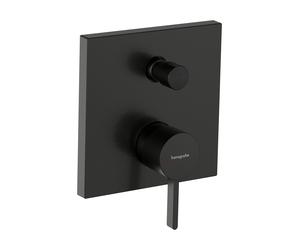 hansgrohe Finoris mezclador monomando para bañera modelo empotrado con combinación de seguridad integrada según EN1717, 76416340, Color: Cromo negro cepillado