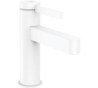 hansgrohe Finoris - Válvula de pie para agua fría con caño de 100 mm, grifo de ahorro de agua, color blanco mate