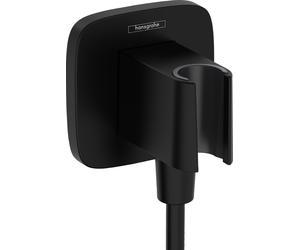 Hansgrohe Fixfit conector angular con soporte negro 26887670