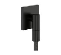 hansgrohe FixFit Fine E - toma de agua ducha, conector de manguera ducha con válvula antirretorno, cromo negro cepillado, 28883340