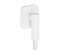 hansgrohe FixFit Fine Q - toma de agua ducha, conector de manguera ducha con válvula antirretorno, blanco mate, 28884700
