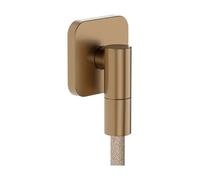 hansgrohe FixFit Fine Q - toma de agua ducha, conector de manguera ducha con válvula antirretorno, bronce cepillado, 28884140