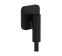 hansgrohe FixFit Fine Q - toma de agua ducha, conector de manguera ducha con válvula antirretorno, negro mate, 28884670