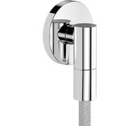 hansgrohe FixFit Fine S - toma de agua ducha, conector de manguera ducha con válvula antirretorno, cromo, 28882000