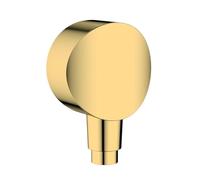 hansgrohe FixFit S 26453990 - Conexión de manguera de pared con válvula antirretorno, aspecto dorado pulido, con Rückflussverhinderer