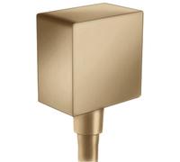 conexión de manguera Axor Starck FixFit del tamaño de una mano, con dispositivo anti-retorno y ángulo de plástico, Color: bronce cepillado - 26455140