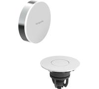 hansgrohe Flexaplus 58187000 - Juego de desagüe y rebosadero con desagüe Push Open, adecuado para bañeras con diámetro de desagüe 52 mm, cromo/blanco brillante