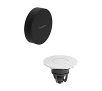 hansgrohe Flexaplus - embellecedor para bañeras estándares y especiales con vaciador Push-Open, apto para bañeras con desagüe de 52 mm de diámetro, negro mate/blanco alto brillo, 58187670