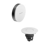 hansgrohe Flexaplus - embellecedor para bañeras estándares y especiales con vaciador Push-Open, apto para bañeras con desagüe de 52 mm de diámetro, cromo negro cepillado/blanco alto brillo, 58187340