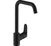 hansgrohe Focus M41 monomando de cocina 260, 1jet, 31820670, Color: Negro Mate