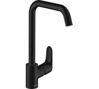 hansgrohe Focus M41 monomando de cocina 260, 1jet, 31820670, Color: Negro Mate