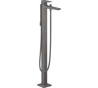 hansgrohe Grifo para bañera de pie, para 2 funciones, cromo negro cepillado