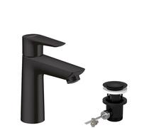 hansgrohe Talis E mezclador monomando de lavabo 110 CoolStart, residuos emergentes, proyección de 112 mm, Color: Negro Mate - 71713670
