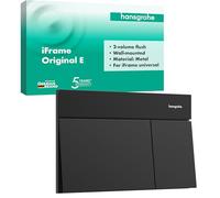 hansgrohe iFrame Element E - pulsador wc de metal, pulsador cisterna de doble descarga, para bastidor hansgrohe iFrame universal, negro mate, 66003670