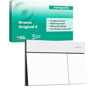 hansgrohe iFrame Element E - pulsador wc de metal, pulsador cisterna de doble descarga, para bastidor hansgrohe iFrame universal, blanco mate, 66003700