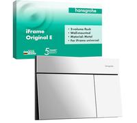 hansgrohe iFrame Element E - pulsador wc de metal, pulsador cisterna de doble descarga, para bastidor hansgrohe iFrame universal, cromo, 66003000