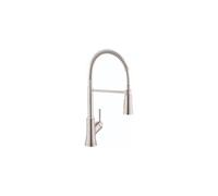 hansgrohe Joleena - Grifo de cocina comercial de acero inoxidable, grifos de cocina con pulverizador extraíble, grifo para fregadero de cocina, acero inoxidable óptico 04792800 de 19.3 pulgadas de