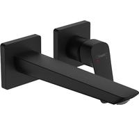 hansgrohe Logis mezclador de lavabo Fine, empotrado, proyección 206mm, desagüe sin cierre, 71256670, Color: negro mate