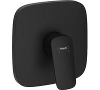 hansgrohe Logis, grifo de ducha empotrado para 1 función, grifo monomando ducha, mezclador monomando de ducha para iBox universal, negro mate