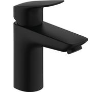 hansgrohe Logis mezclador de lavabo, CoolStart, ComfortZone100, juego de desagüe, proyección 108mm, 71102670, Color: negro mate