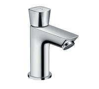 hansgrohe Logis - grifo lavabo de agua fría sin desagüe, grifo monomando lavabo 80 mm, mezclador monomando lavabo ahorro de agua (EcoSmart), cromo, 71120000