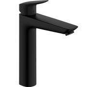 hansgrohe Logis mezclador de lavabo, ComfortZone190, sin juego de desagüe, proyección 166mm, 71091670, Color: negro mate