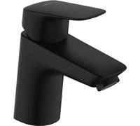 hansgrohe Logis - grifo lavabo sin desagüe, grifo monomando lavabo 67 mm, mezclador monomando lavabo ahorro de agua (EcoSmart), negro mate, 71071670