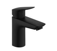 hansgrohe Logis mezclador de lavabo, CoolStart, ComfortZone100, sin juego de desagüe, proyección 108mm, 71103670, Color: negro mate