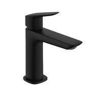 hansgrohe Logis mezclador fino de lavabo, ComfortZone110, juego de desagüe, proyección 121mm, 71251670, Color: negro mate