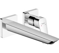 hansgrohe Logis mezclador de lavabo Fine, empotrado, proyección 206mm, desagüe sin cierre, 71256000, Color: cromado