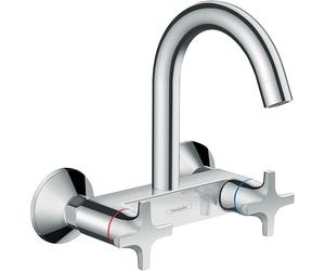 hansgrohe Logis M32 grifería de cocina, 2 mandos, mural, caño alto, 1 surtidor, proyección 144mm, cromo, 71286000
