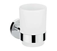 hansgrohe Logis Vaso universal para cepillo de dientes, cromo/vidrio mate, 41718000