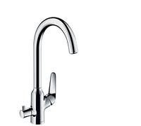hansgrohe M424-H220 mezclador monomando de cocina con llave de paso, cromo