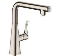 Mezclador de cocina monomando hansgrohe Metris Select 260, 1 chorro, 14847800, Color: Acabado en acero inoxidable