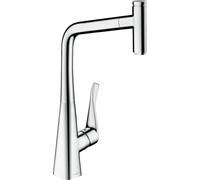 hansgrohe Metris Select M71 Grifo Monomando de Cocina 320, Caño Extraible, 1 Tipo de Chorro, Cromo, 14884000